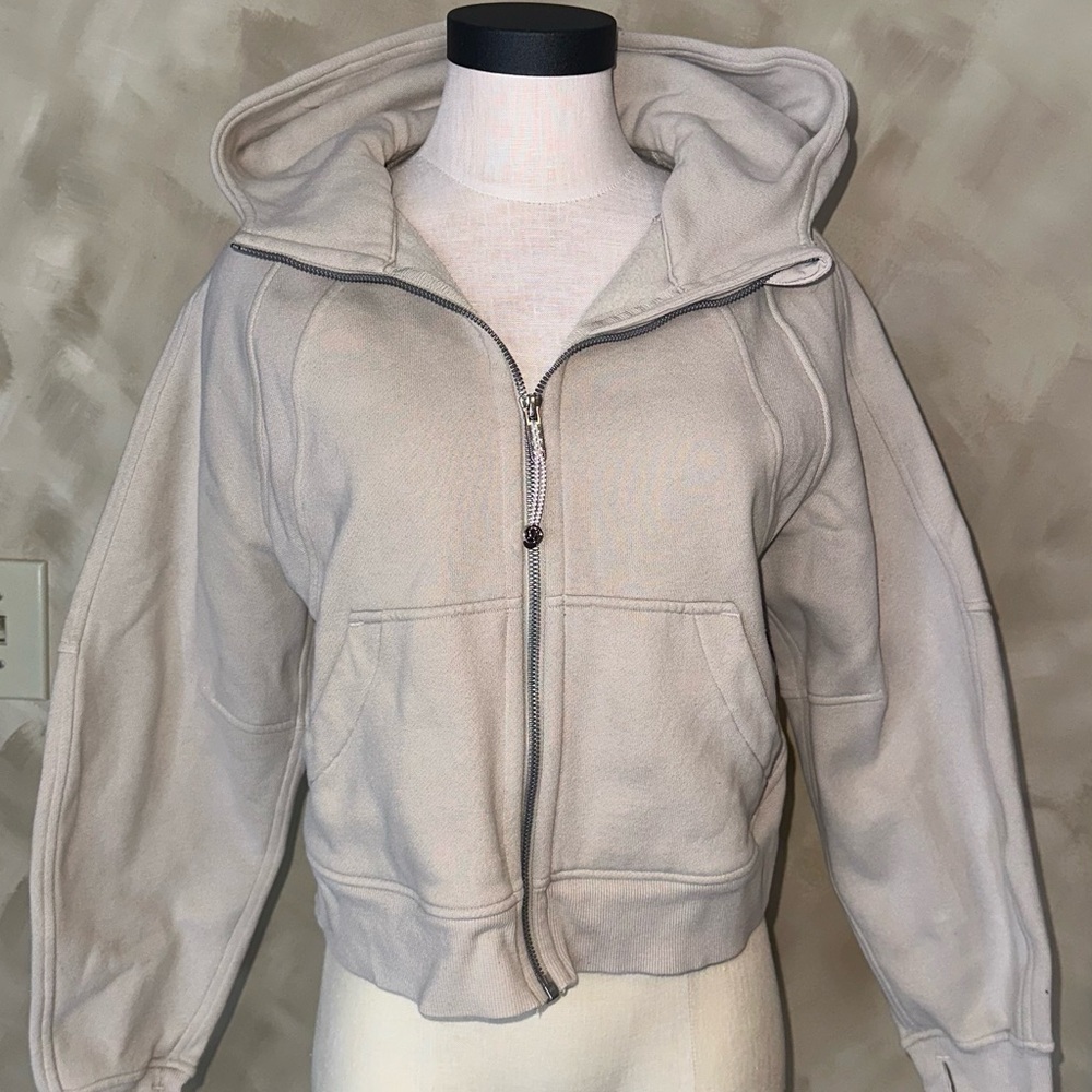 lululemon athletica Light Beige Cropped Zip Hoodie Jacket
